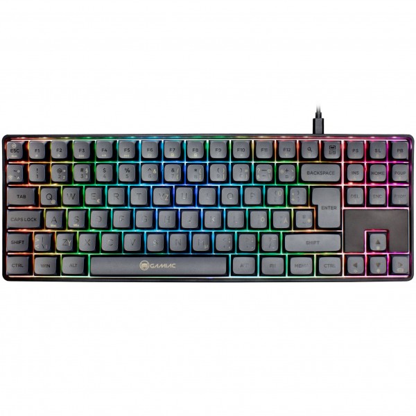 GAMIAC TKL90G gamer billentyűzet, Kailh Blue kapcsolók, RGB - fekete/szürke (GAKM-G90DW24.11)